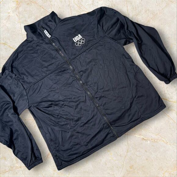 USA Olympic Men's Jacket XL 2XL Tagged 3XL Vintage Black USA Made Committee V11 - Picture 1 of 3